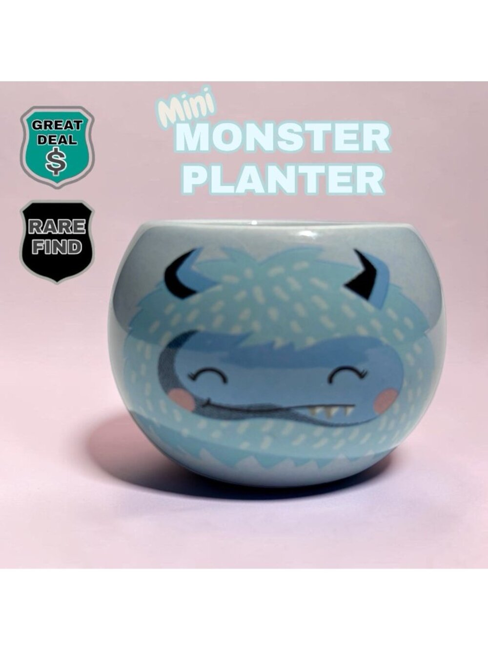 RARE Vintage Monster Ceramic Mini Planter!